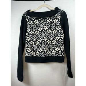 Plenty Tracy Reese Black Floral Sweater Size Small